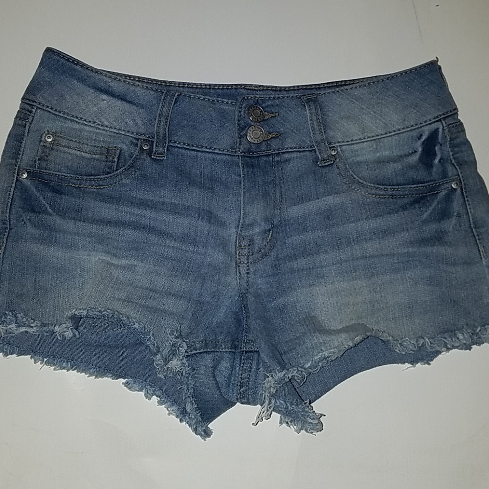 Light Blue Jean Ripped Shorts